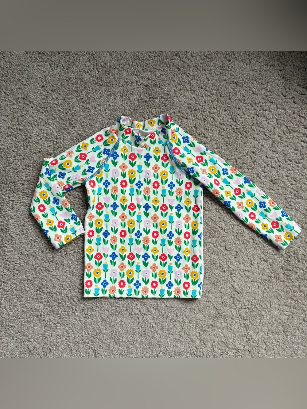 Baby Boden Floral Long Sleeve Rash Guard Swim Shirt - Multi